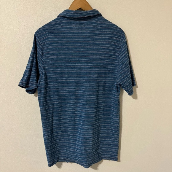 Carbon2Cobalt Southwestern Jacquard Stripe Cotton Button Up Shirt Blue-Medium - Picture 2 of 9